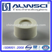 24-400 White PP Cap screw open top with PTFE silicone septa